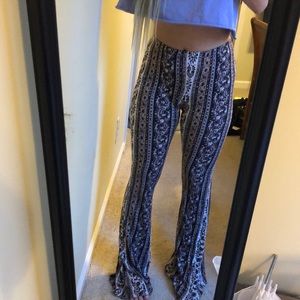 Stretchy high waist flare pants